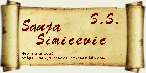Sanja Simićević vizit kartica